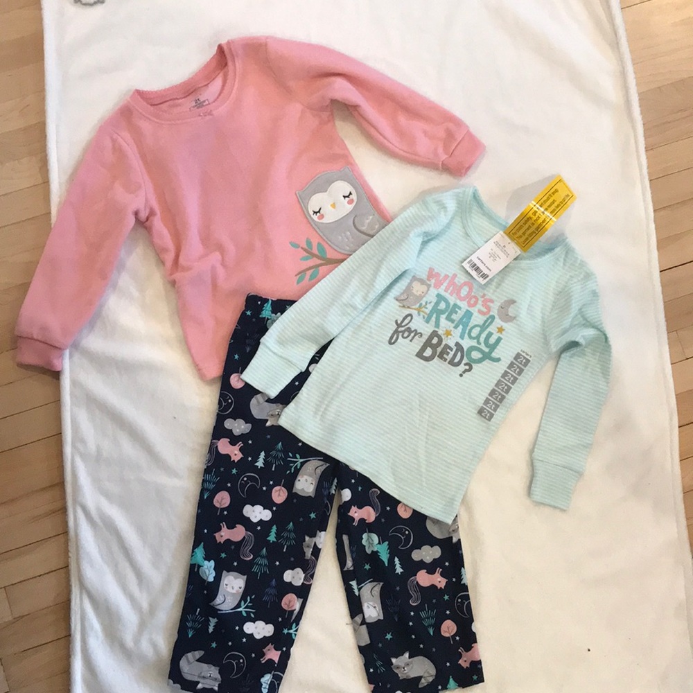 Carter’s owl fleece pjs NWT